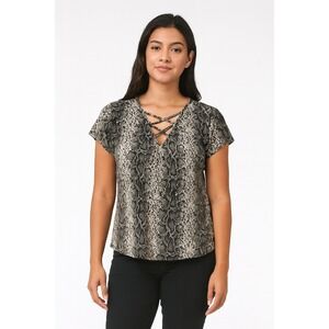 Persaya Snakeskin Print Crisscross Top – Size M